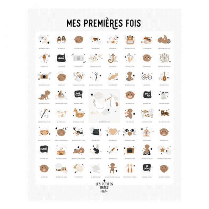 affiche mes premieres fois, affiche les petites dates, les petites dates, affiche mes premieres fois peau clair, affiche a tamponner, affiche bebe, affiche bebe a tamponner, affiche a tamponner les petites dates