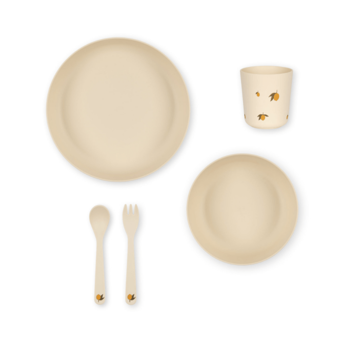 Set repas Konges Slojd citron, set repas bebe, vaisselle bebe, konges slojd, vaisselle enfant, set repas enfant, moos family store, concept store lille, boutique enfant