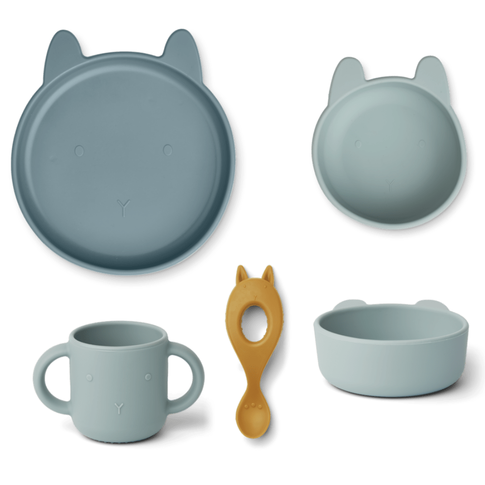 Coffret repas en silicone pour bébé et enfant de la marque Liewood