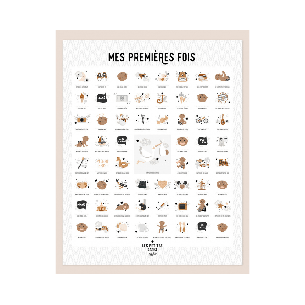 affiche a tamponner, affiche mes premieres fois, affiches mes petites dates, moos family store, cadeau de naissance, concept store lille, boutique enfant, moos lille