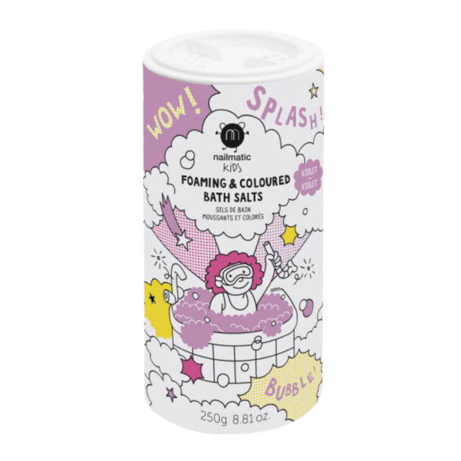 sels de bain moussant, sel de bain enfant, nailmatic, sel de bain nailmatic, sel de bain moussant, sel de bain moussant violet, moos family store, bain enfant