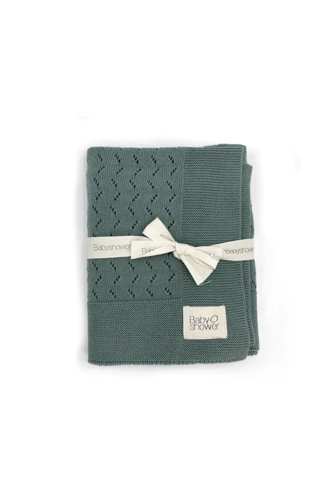 couvertaire laine bebe vert