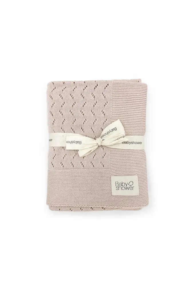 couverture laine rose bebe