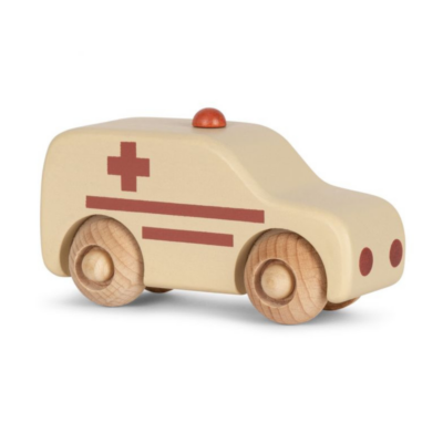 voiture ambulance bois, voiture bois, konges slojd, jouets en bois, jouet bois, voiture en bois