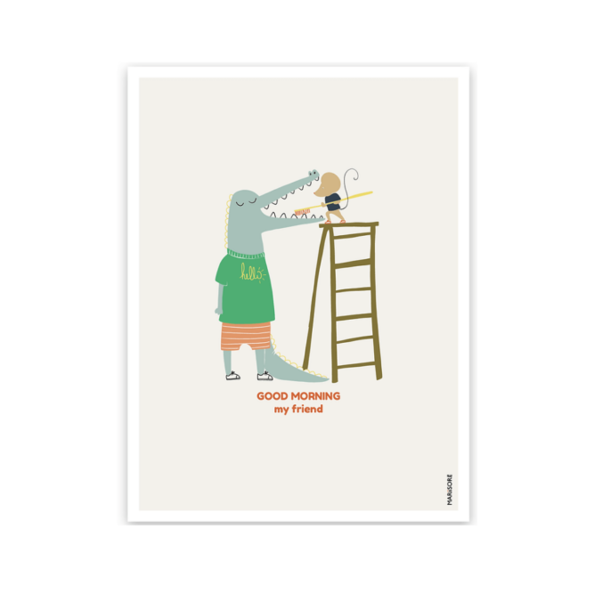 affiche good morning, affiche enfant, affiche crocodile, affiche enfant, decoration chambre enfant, moos family store, concept store lille, boutique enfant