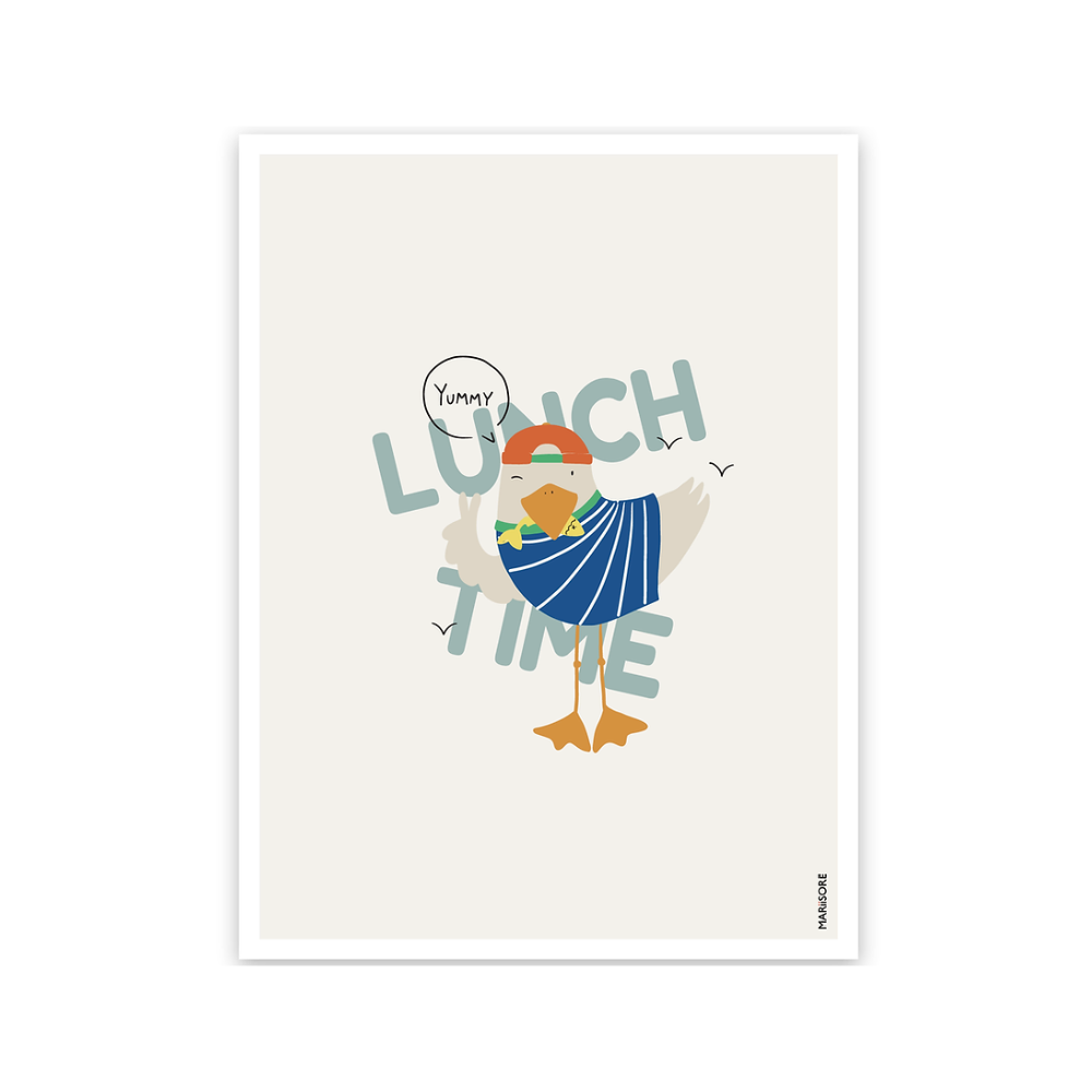 affiche lunch time, affiche enfant, decoration chambre enfant, chambre enfant, moos family store, concept store lille, boutique enfant