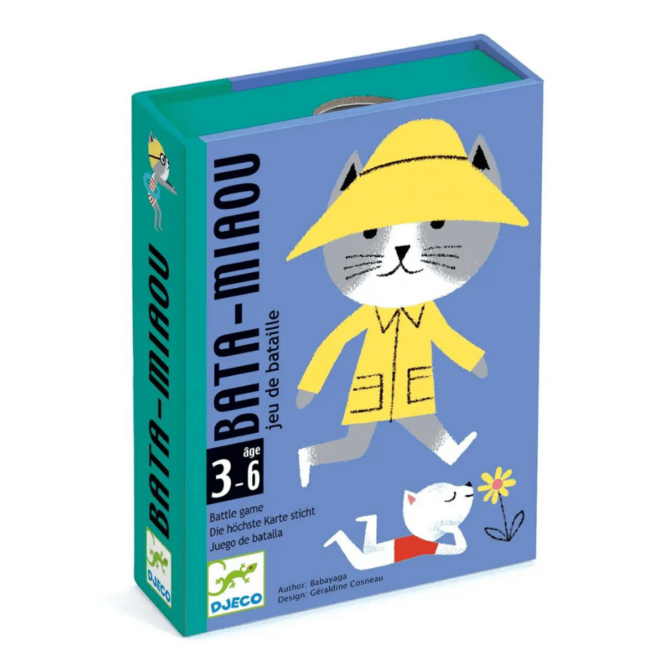 bata miaou djeco, djeco, jeu de bataille pour les enfants, jeu de cartes chats, moos family store