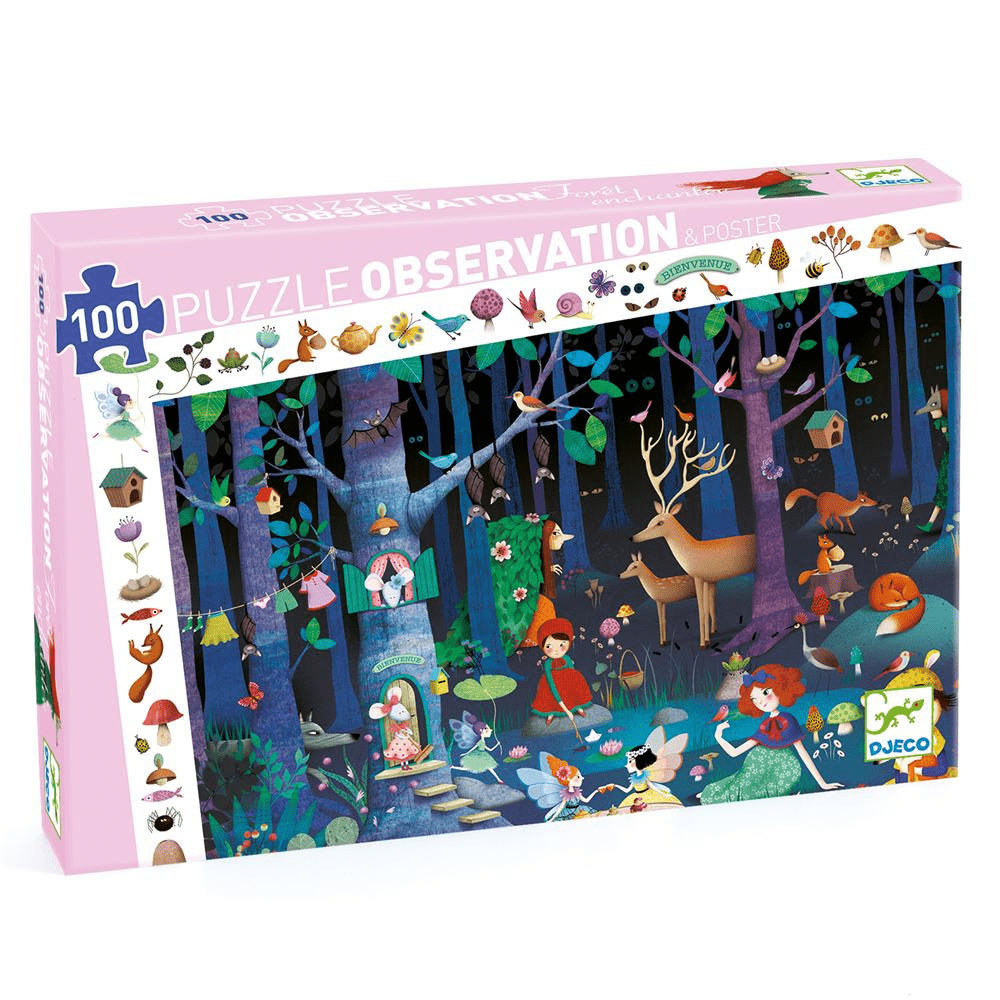 puzzle djeco, puzzle la foret enchantée djeco, moos family store, puzzle enfant 100 pièces