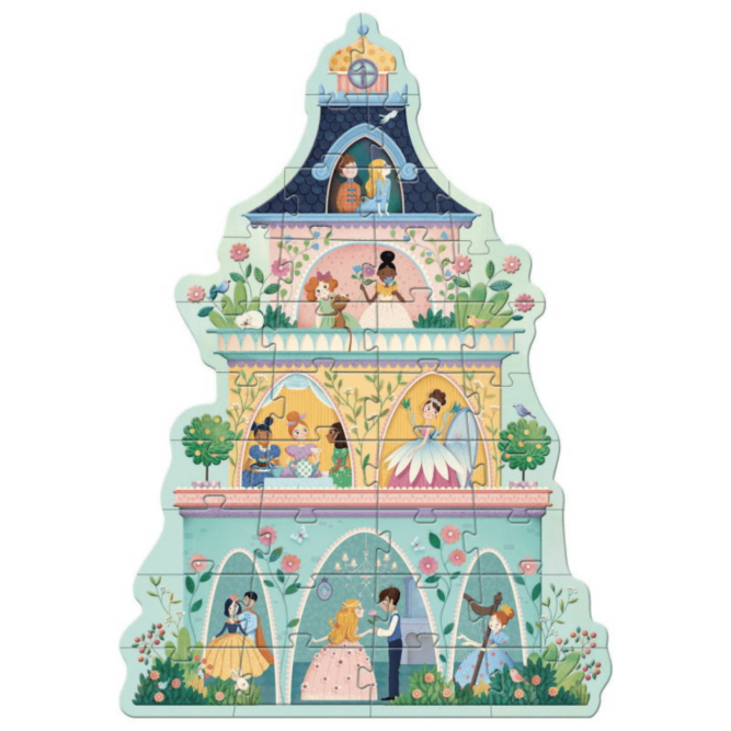 puzzle geant la tour des princesse, djeco, puzzle enfant, moos annoeullin