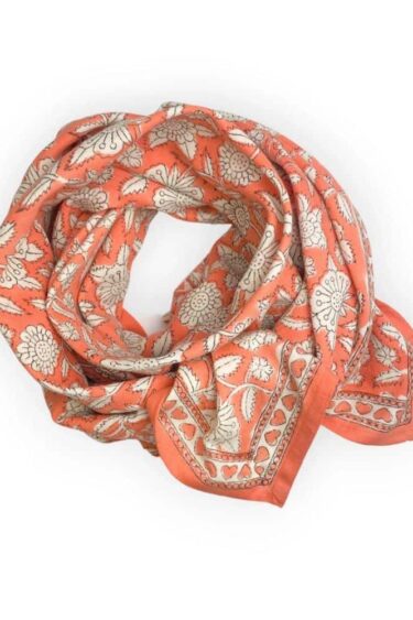 grand foulard femme coeur papaye apaches collection