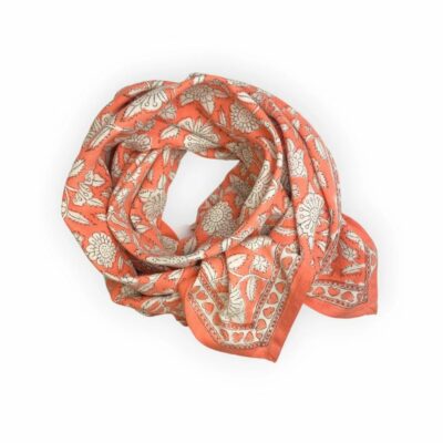 grand foulard femme coeur papaye apaches collection