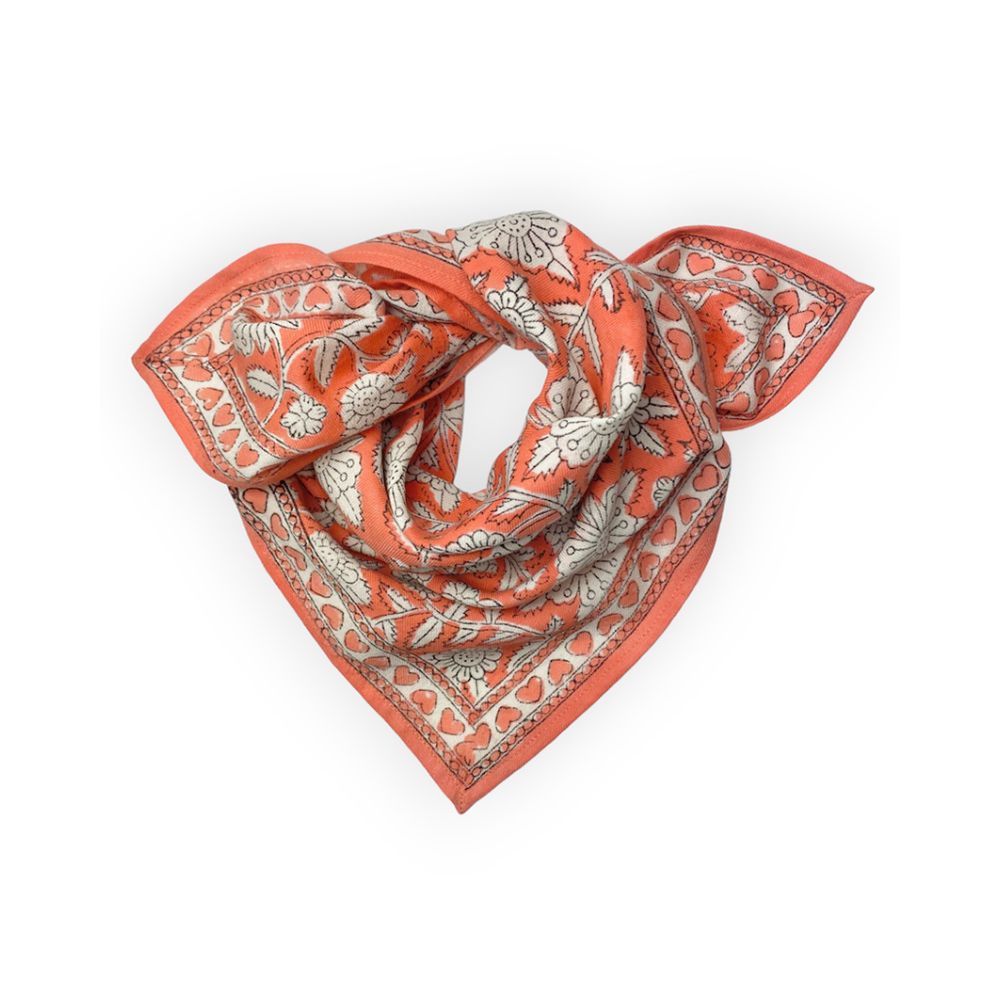 petit foulard apaches collection coeur papaye