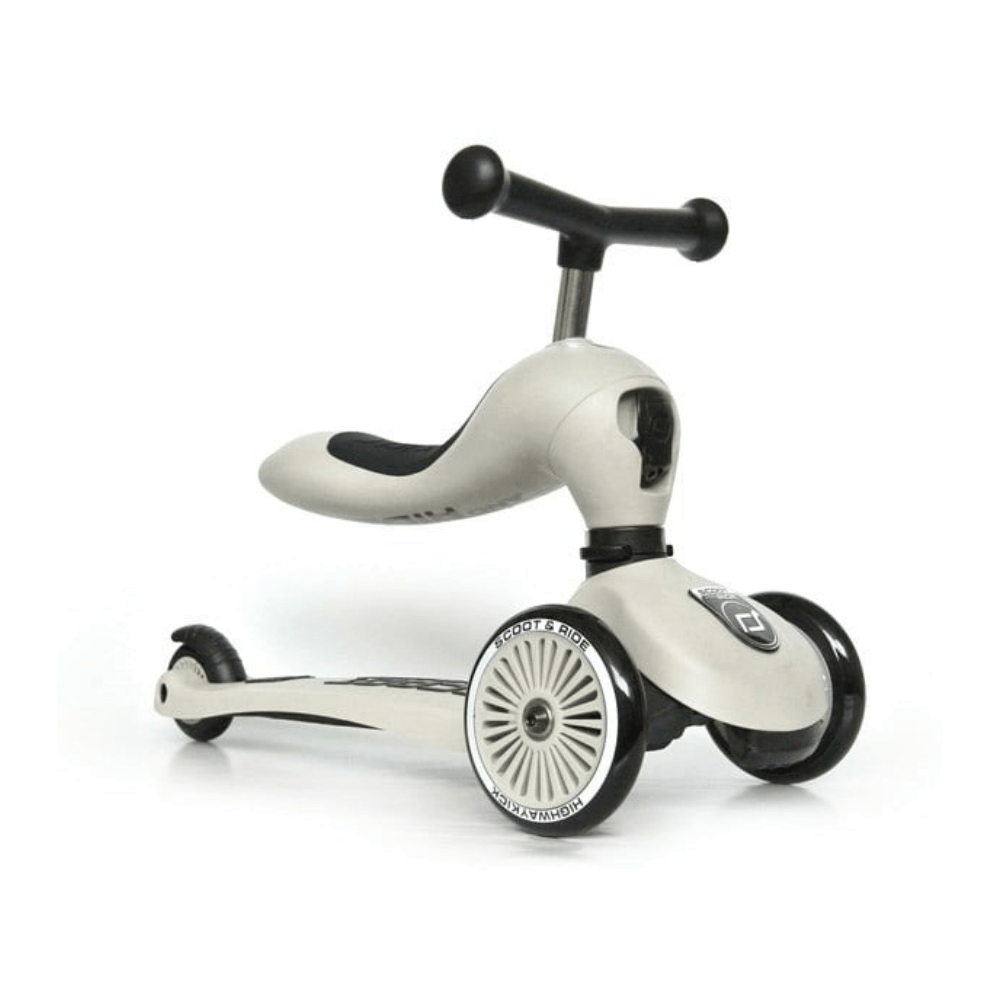 trottinette evolutive enfant beige de la marque scoot and ride disponible chez moos family store à annoeullin