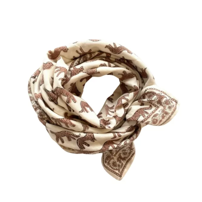 foulard grand format apaches collection imprimé bengale latte