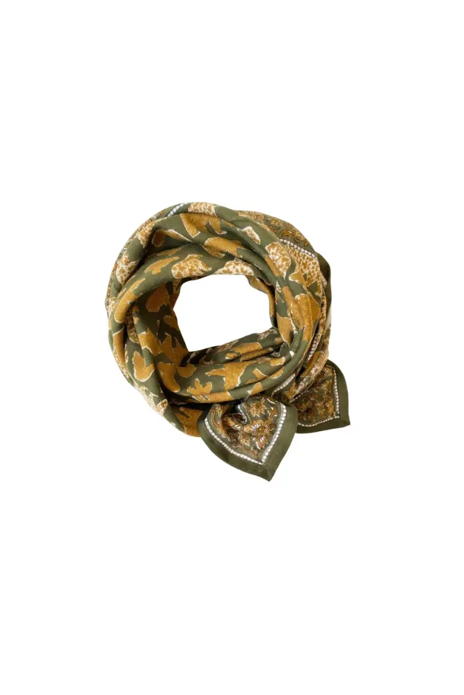 grand foulard apaches collection ours kaki