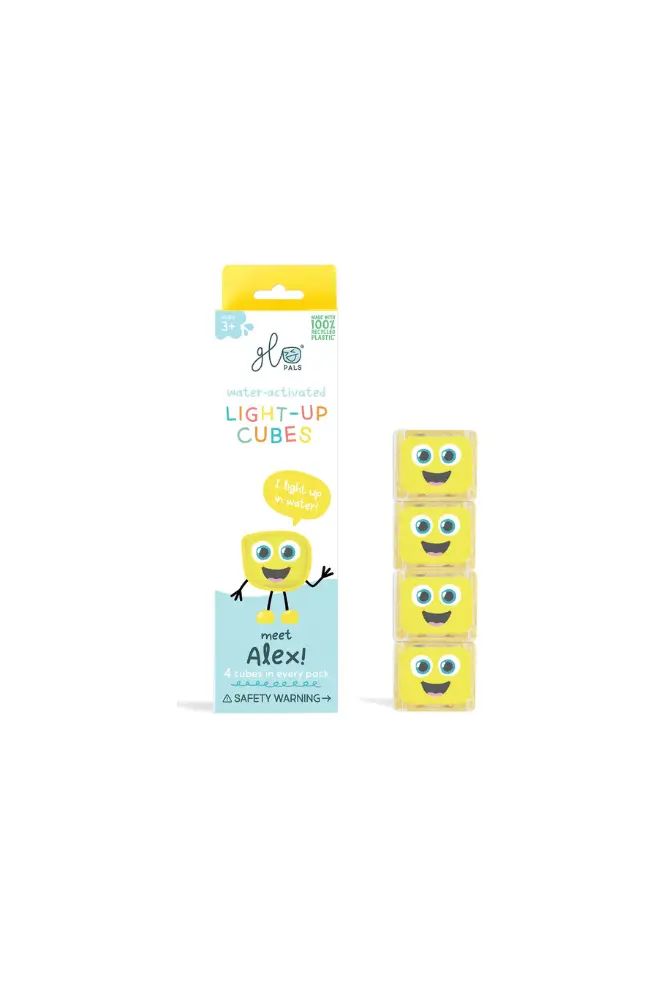 Cube lumineux pour le bain jaune pack de 4 glo pals