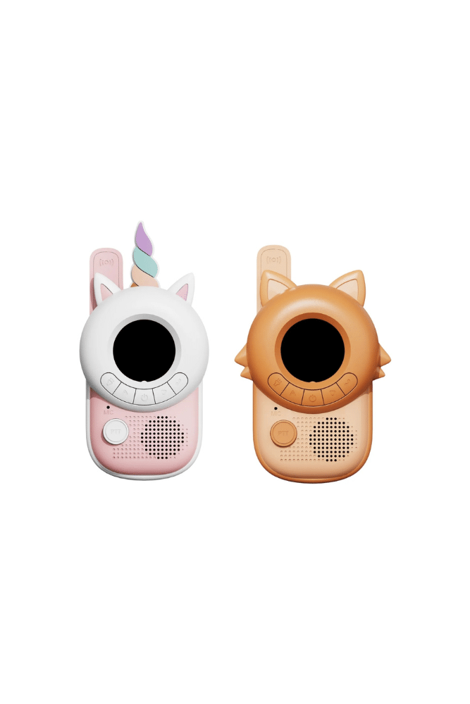 talkie walkie pour enfant par 2 modèle licorne et renard de la marque zoo family