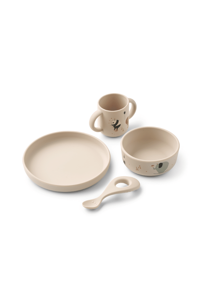 ensemble repas pour bebe et enfant en silicone motif cirque