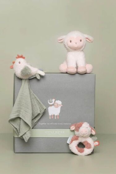 coffret cadeau de naissance pour bebe sur le thème de la ferme