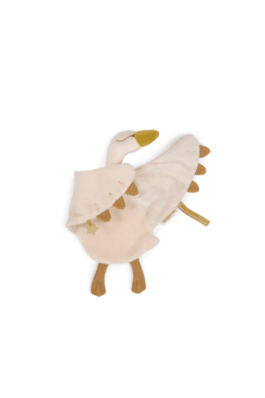 doudou cygne pour bébé dès la naissance en éponge toute douce