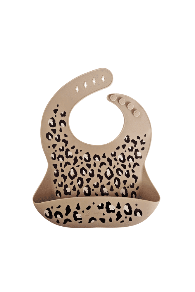 bavoir leopard en silicone pour bebe