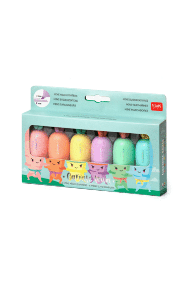 mini surligneurs carotte de la marque legami couleurs pastels