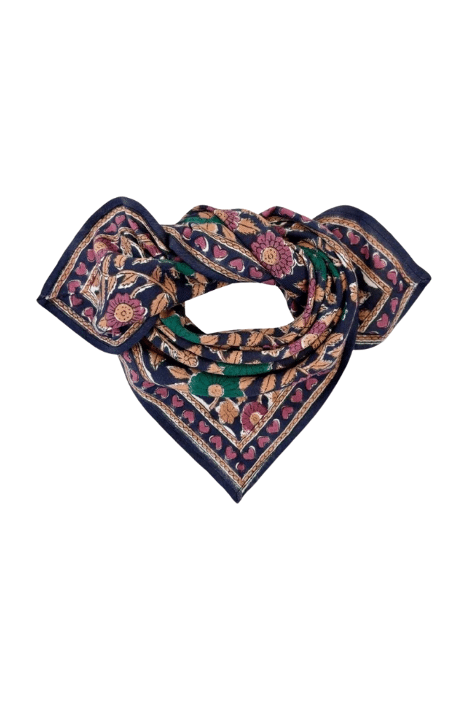 petit foulard coeur navy forest