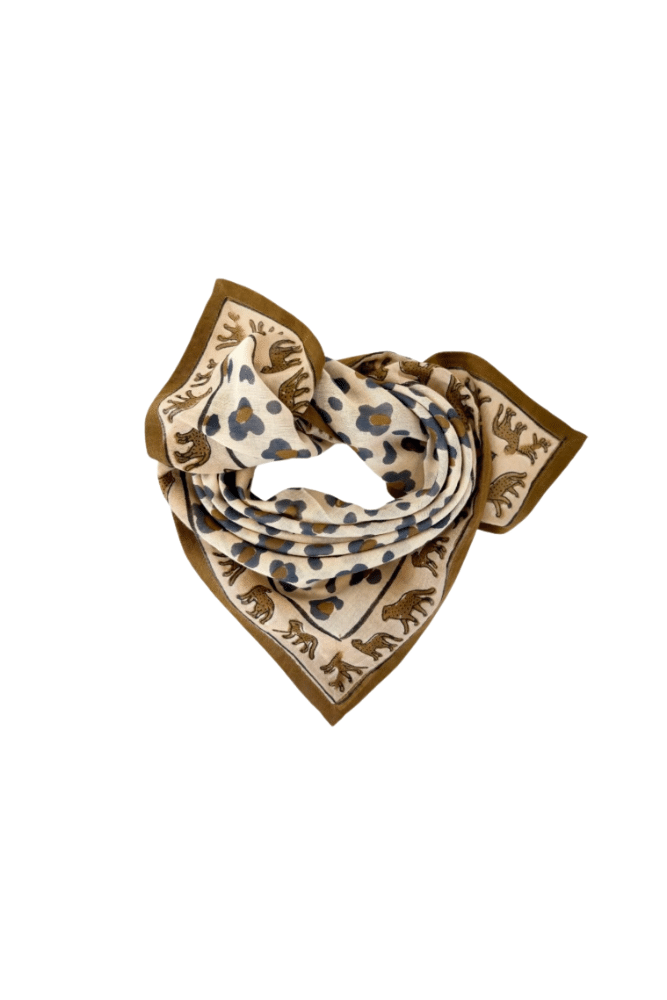 petit foulard en coton motif leopard apaches collection