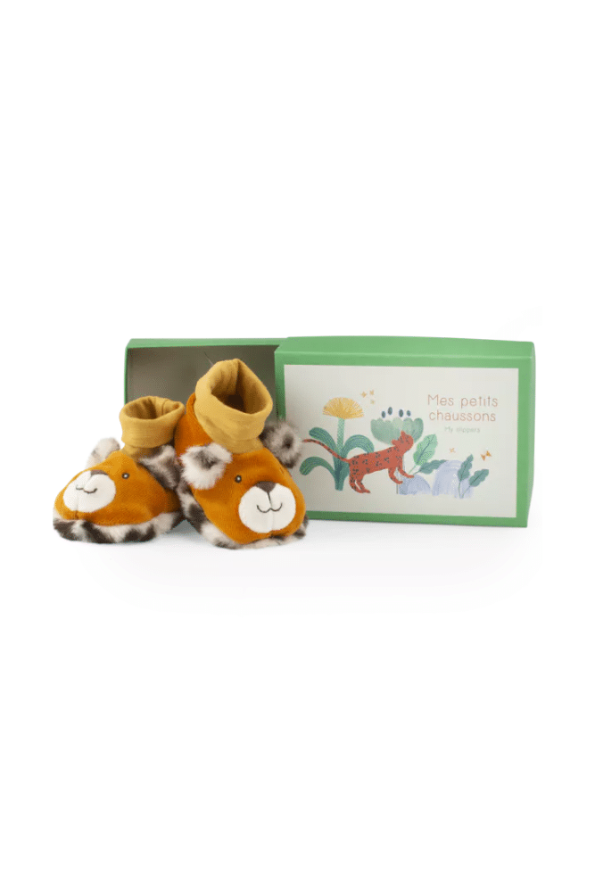 chaussons bebe leopard moulin roty