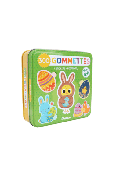 boite metal avec gommettes paques