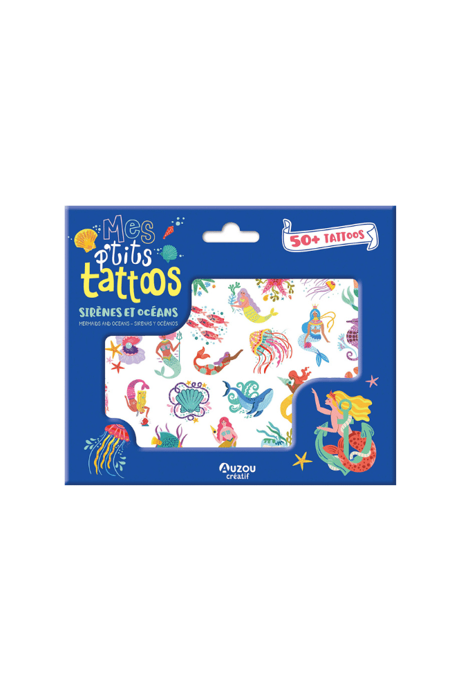 tatouages à l'eau pour enfant sirènes et océans