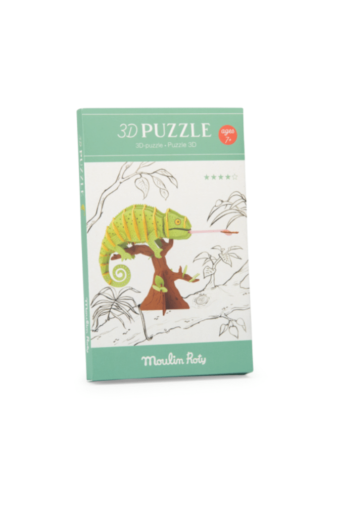 puzzle 3d cameleon carton vert