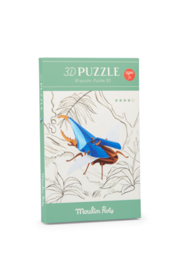 moulin roty puzzle 3D scarabee bleu