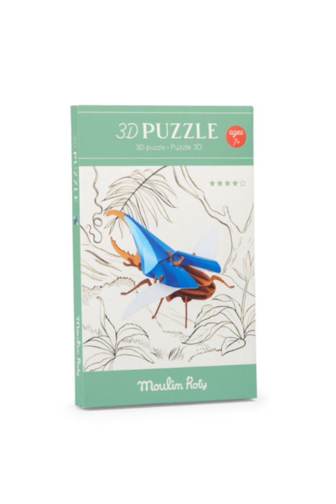 moulin roty puzzle 3D scarabee bleu