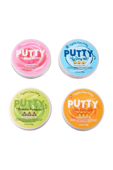 Crystal Clear Putty J’ADORE avec emojis