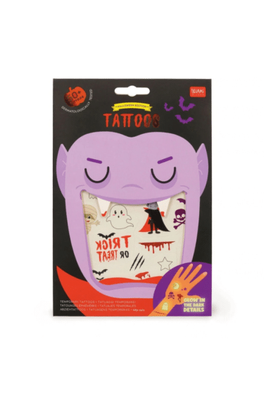 Tatouages éphémères Halloween LEGAMI glow in the dark