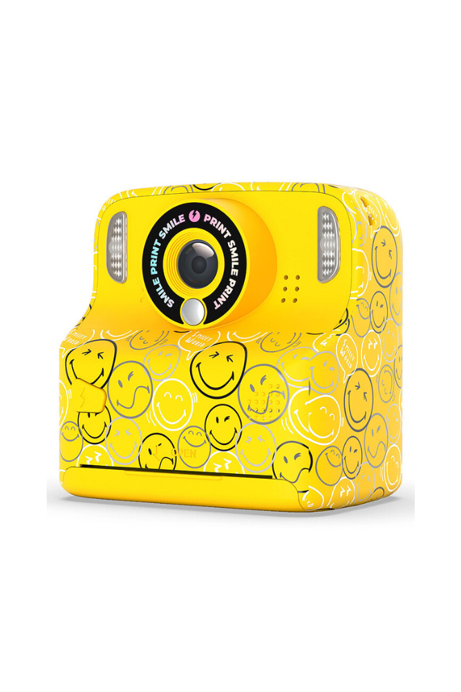 appareil photo enfant imprime photo smiley jaune mob