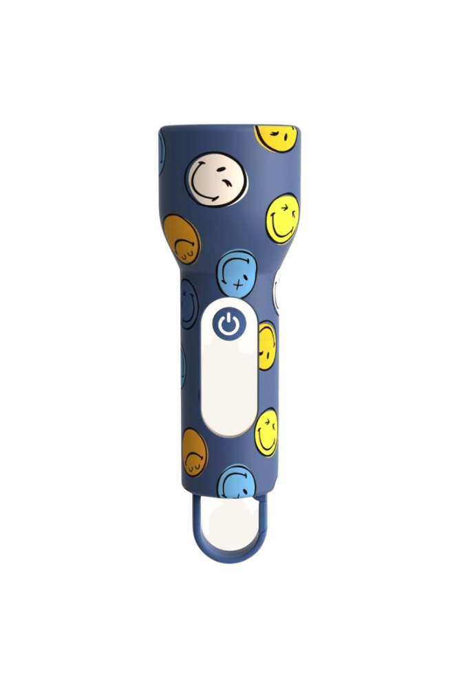 lampe torche rechargeable mob smiley bleu