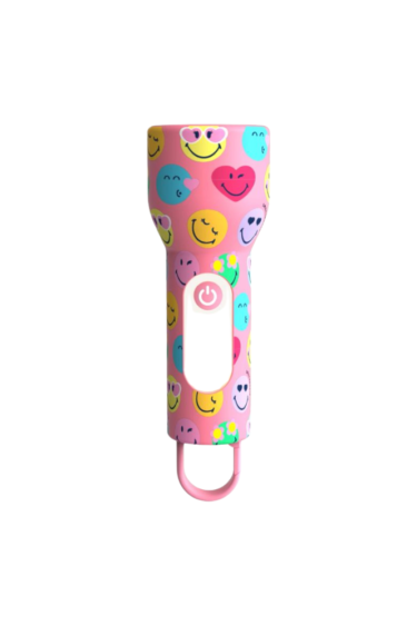 lampe torche smiley rose mob