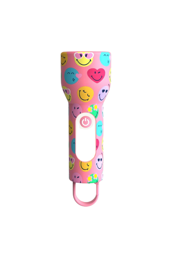 lampe torche smiley rose mob