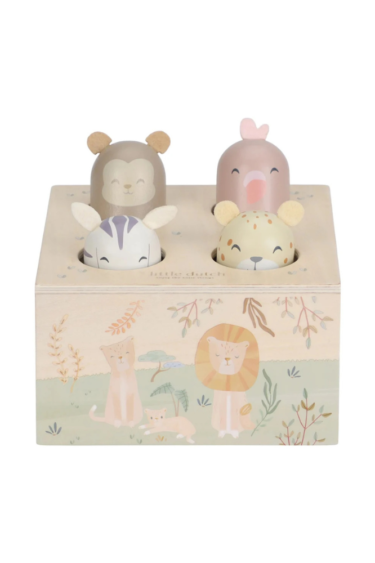 jouet pop up bois animaux safari little dutch