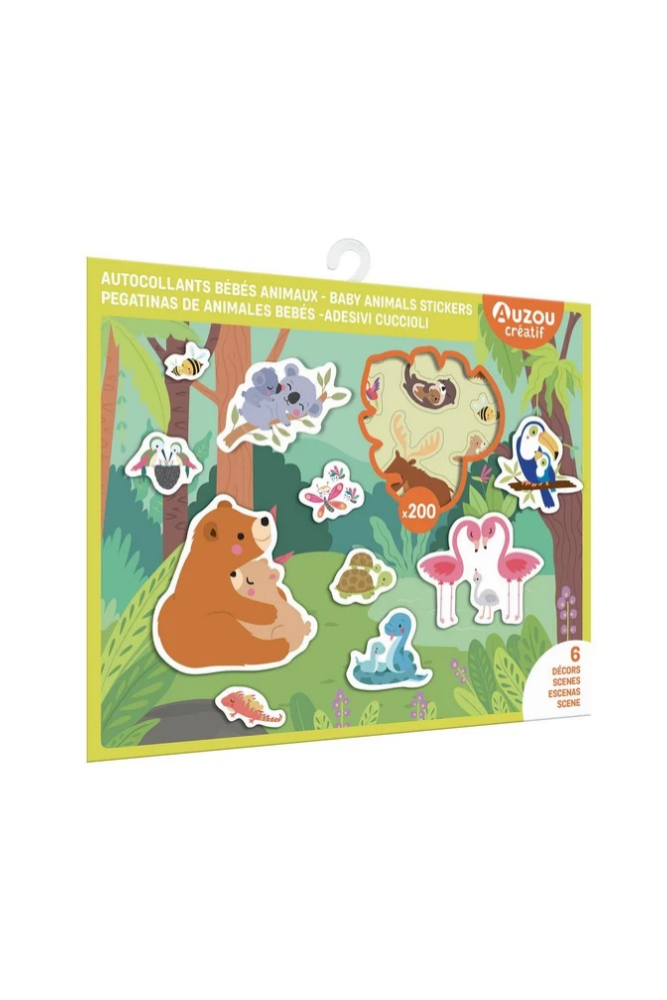 pochette autocollants bebes animaux auzou