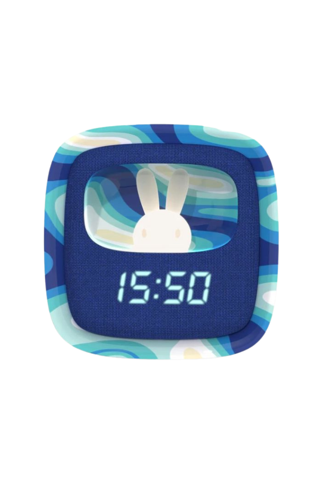 reveil veilleuse mob lapin blue waves