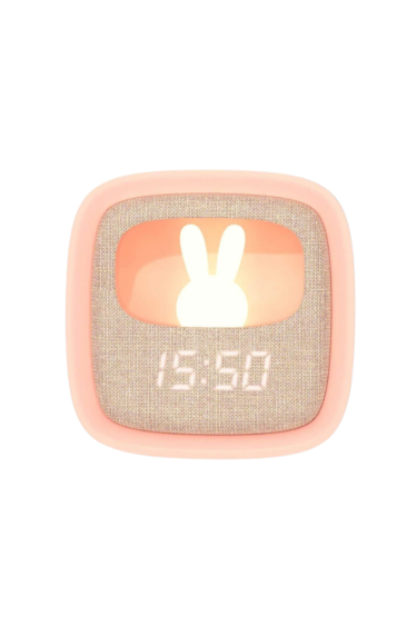 reveil lapin veilleuse mob rose