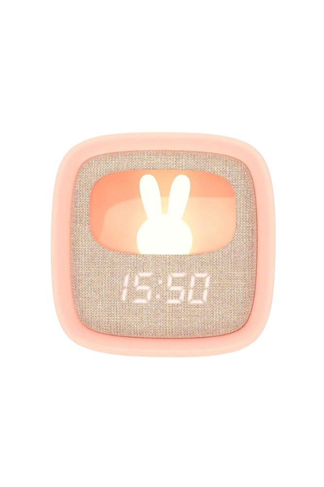 reveil lapin veilleuse mob rose